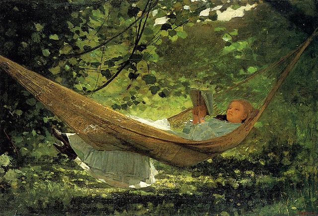 Winslow Homer painting, "In The Hammock"
